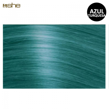 Extensões de Cabelo Fantasia c/Queratina 55x60cm Azul Turquesa