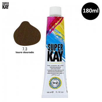 Tinta para Cabelo SuperKay 180ml Cor 7.3