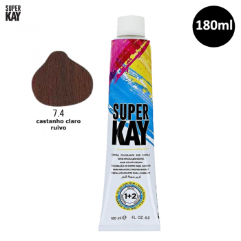 Tinta para Cabelo SuperKay 180ml Cor 7.4