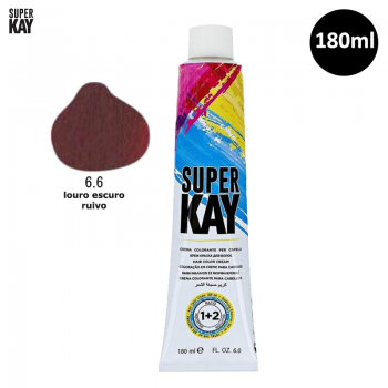 Tinta para Cabelo SuperKay 180ml Cor 6.6