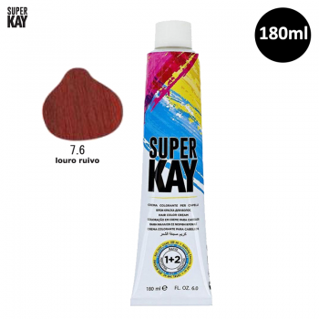 Tinta para Cabelo SuperKay 180ml Cor 7.6