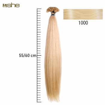 Extensões de Cabelo 100%Natural c/Queratina 55x60cm Liso C.1000