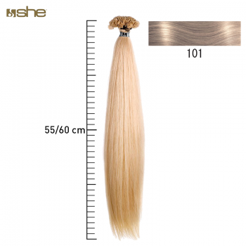 Extensões de Cabelo 100%Natural c/Queratina 55x60cm Liso Cor 101