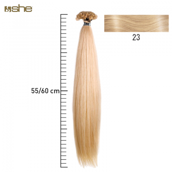 Extensões de Cabelo 100%Natural c/Queratina 55x60cm Liso Cor 23