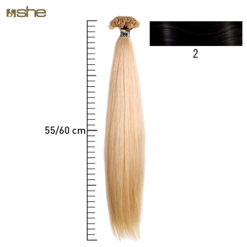 Extensões de Cabelo 100%Natural c/Queratina 55x60cm Liso Cor 2