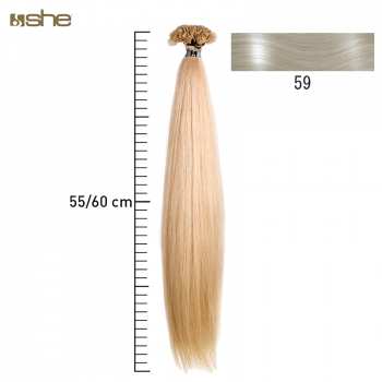 Extensões de Cabelo 100%Natural c/Queratina 55x60cm Liso Cor 59