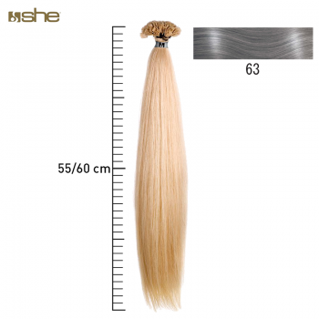 Extensões de Cabelo 100%Natural c/Queratina 55x60cm Liso Cor 63