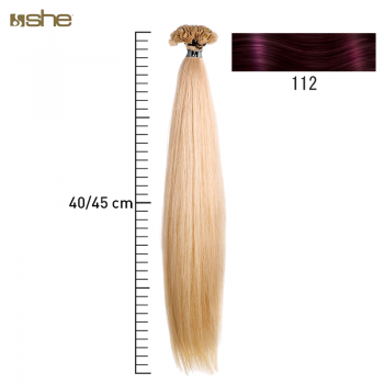 Extensões de Cabelo 100%Natural c/Queratina 40x45cm Liso Cor 112