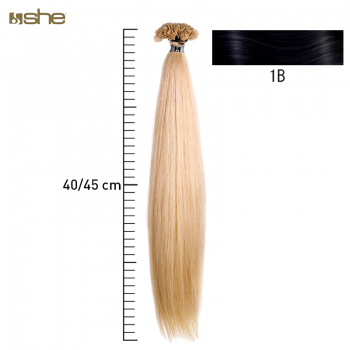 Extensões de Cabelo 100%Natural c/Queratina 40x45cm Liso Cor 1B