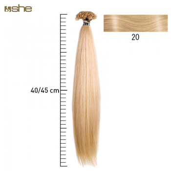 Extensões de Cabelo 100%Natural c/Queratina 40x45cm Liso Cor 20