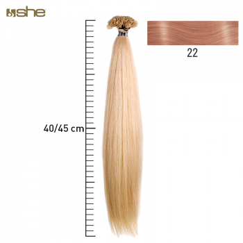 Extensões de Cabelo 100%Natural c/Queratina 40x45cm Liso Cor 22