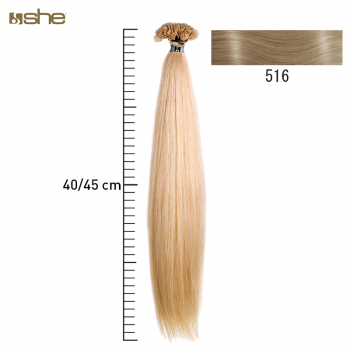 Extensões de Cabelo 100%Natural c/Queratina 40x45cm Liso Cor 516