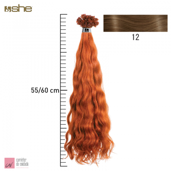 Extensões de Cabelo Natural 55x60cm Ondulado Cor 12