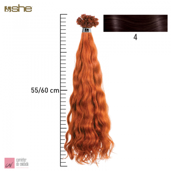 Extensões de Cabelo Natural 55x60cm Ondulado Cor 4