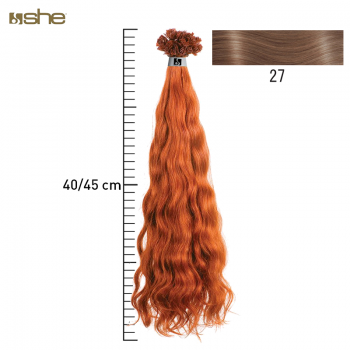 Extensões de Cabelo Natural 35x40cm Ondulado Cor 27