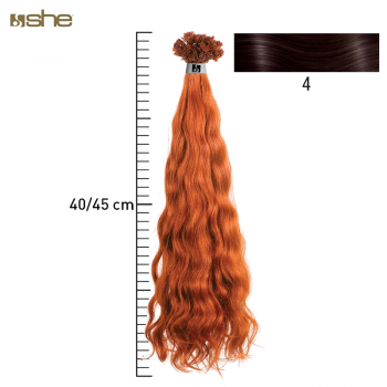 Extensões de Cabelo Natural 35x40cm Ondulado Cor 4