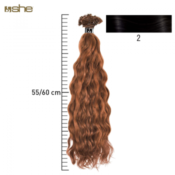 Extensões de Cabelo Natural 55x60cm Encaracolado Cor 2