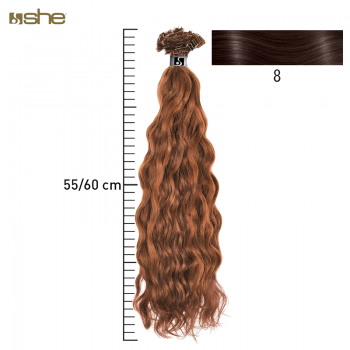 Extensões de Cabelo Natural 55x60cm Encaracolado Cor 8