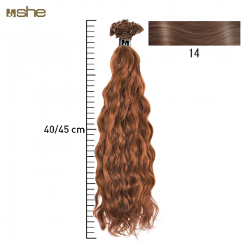 Extensões de Cabelo Natural 40x45cm Encaracolado Cor 14