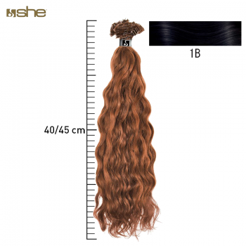 Extensões de Cabelo Natural 40x45cm Encaracolado Cor 1B