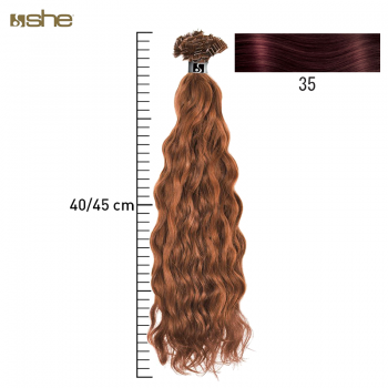 Extensões de Cabelo Natural 40x45cm Encaracolado Cor 35