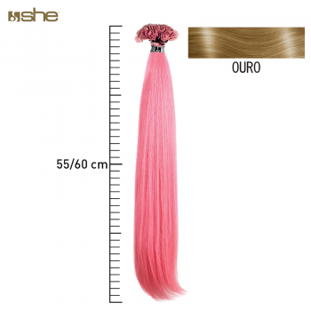 Extensões de Cabelo Fantasia c/Queratina 55x60cm Ouro