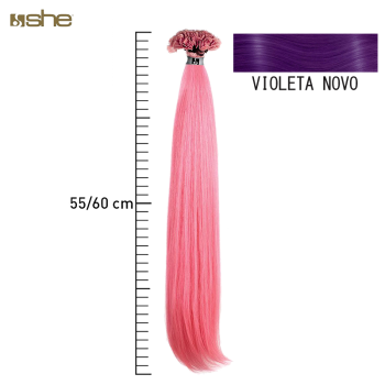 Extensões de Cabelo Fantasia c/Queratina 55x60cm Violeta Novo