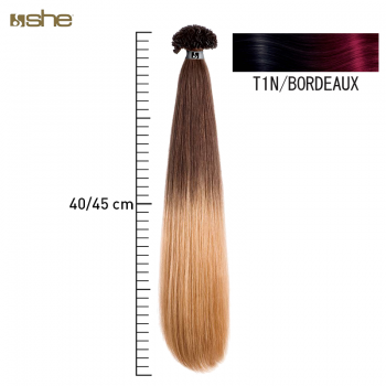 Extensões de Cabelo c/efeito Shatush 40x45cm Liso T1N/BORD