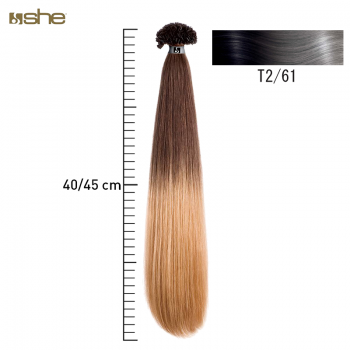 Extensões de Cabelo c/efeito Shatush 40x45cm Liso T2/61