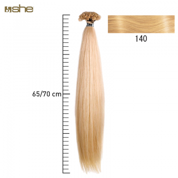 Extensões de Cabelo 100%Natural c/Queratina 65x70cm Liso Cor 140