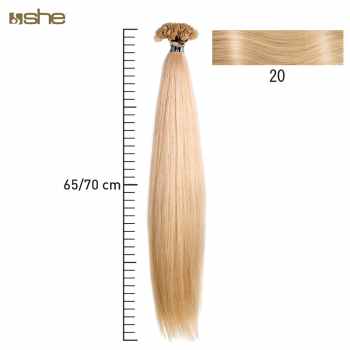 Extensões de Cabelo 100%Natural c/Queratina 65x70cm Liso Cor 20