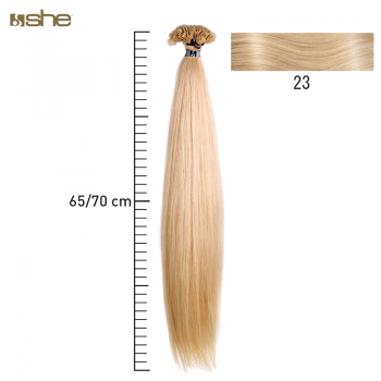 Extensões de Cabelo 100%Natural c/Queratina 65x70cm Liso Cor 23