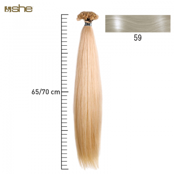 Extensões de Cabelo 100%Natural c/Queratina 65x70cm Liso Cor 59